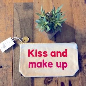 Canvas Kiss And Make Up Cosmetic Bag Make Up Bag